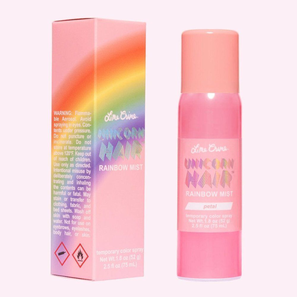 LIME CRIME UNICORN HAIR RAINBOW MIST TEMPORARY COLOR SPRAY CAN 2.5 OZ PETAL NEW